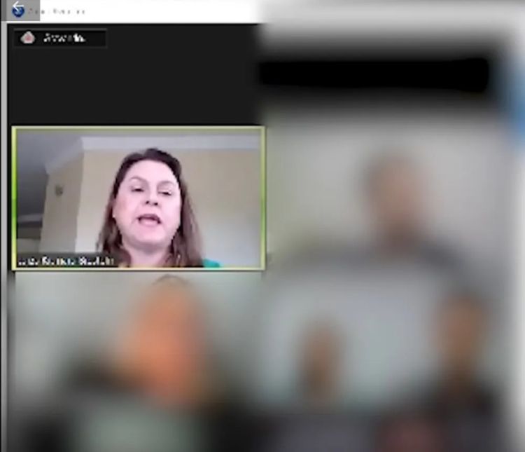 Juíza Kismara Brustolin, do TRT, durante sessão em Santa Catarina - Foto: Reprodução 