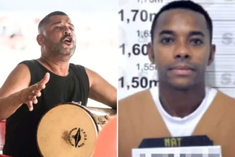 Rudney Gomes (à esq.), citado no processo que levou Robinho à prisão (à dir.), morreu em Santos (SP) — Foto: Reprodução