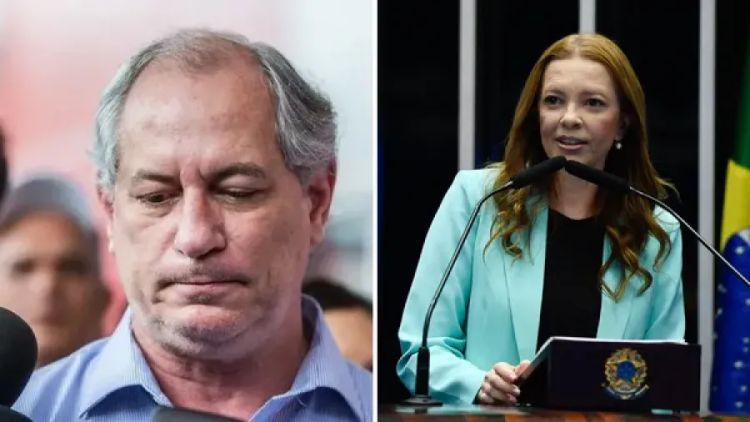 Ciro Gomes e Janaína Farias — Foto: Sistema Verdes Mares e Agência Senado