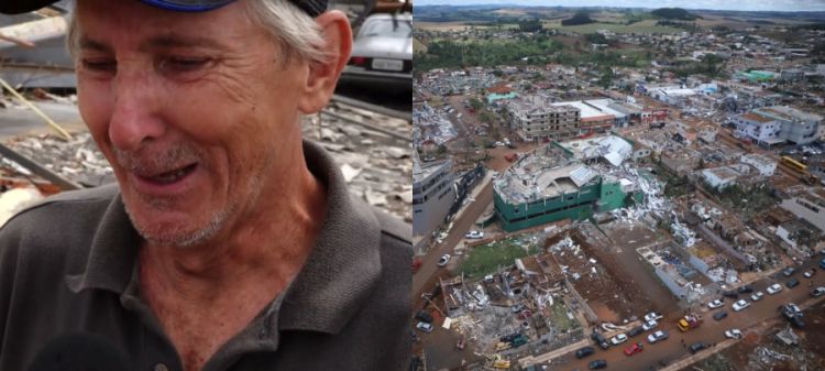Tornado devastou Rio Bonito do Iguaçu (PR) — Foto: Ari Dias/AEN