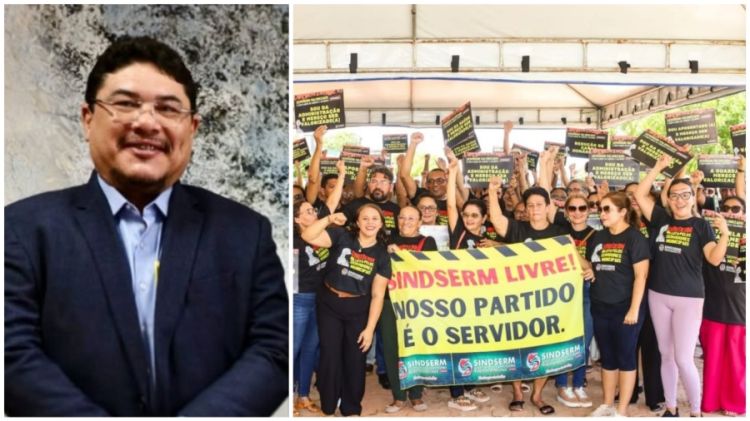 Prefeito e Sindicato de Servidores Públicos Municipais de Altos em manifestação contra desvalorização em 2025. / Foto: Reprodução