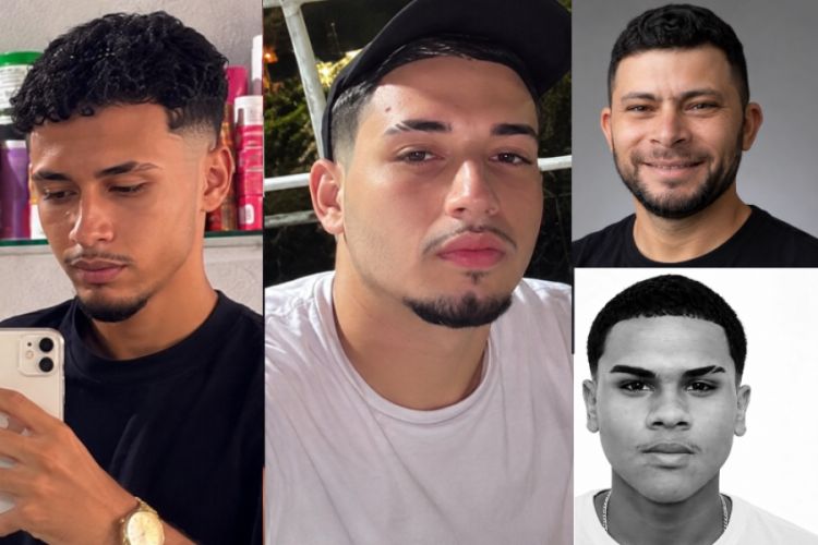 Vítimas de Sobral (fotos maiores), de Guaraciaba do norte (camisa preta) e São Benedito (foto preta e branco) 