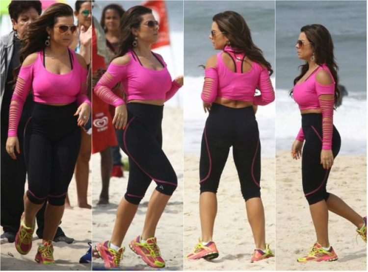 Fernanda Souza usa roupa customizada em 