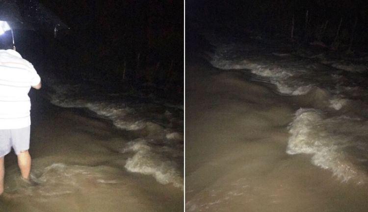 Rompimento parcial da estrada foi durante a noite, depois que o Açude Caiana transbordou pela parece, que serve como estrada ligando várias comunidades próximas a Campo Maior