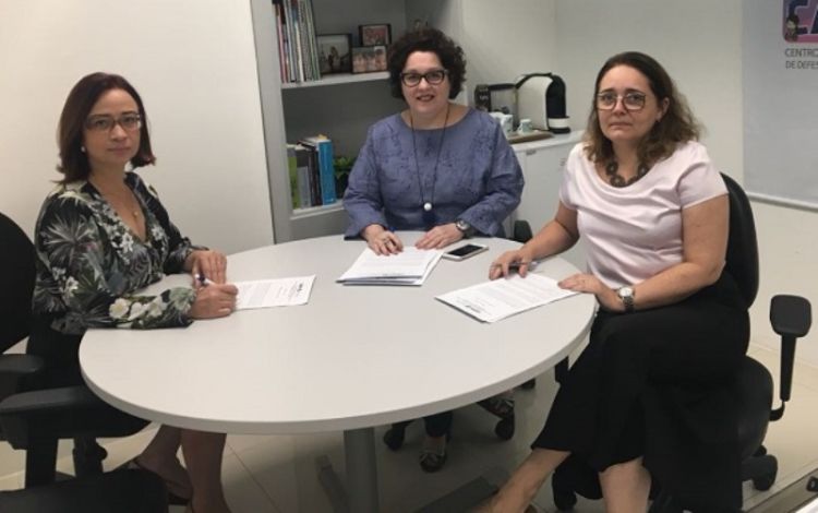 Da esquerda para a direita as promotoras de Justiça Ana Isabel, Myrian Lago e Joselisse Carvalho